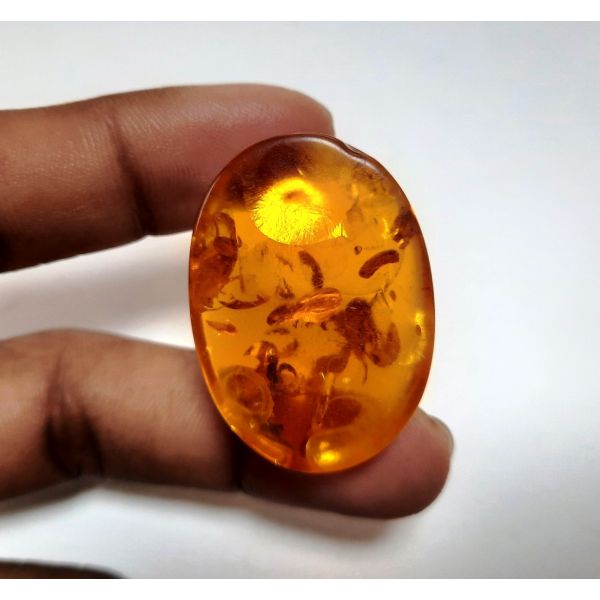 39.00 Carats Natural Orangish Red Amber 34.77 x 25.14 x 11.23 mm