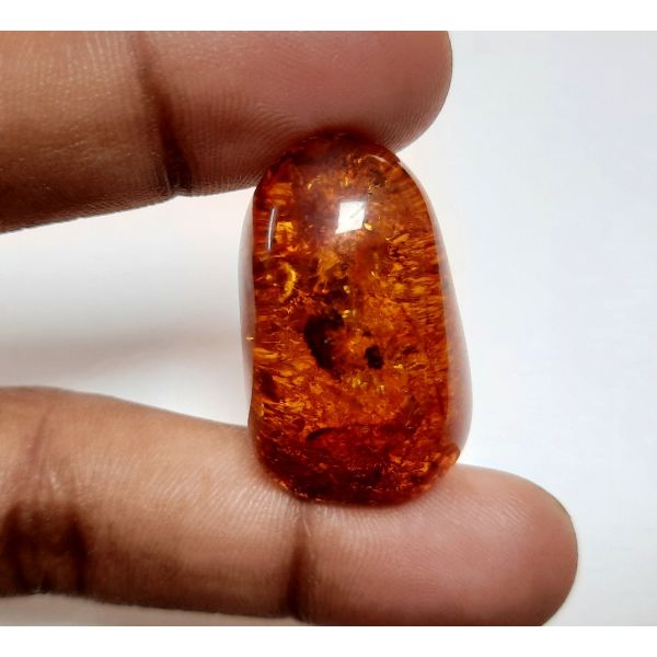 21.33 Carats Natural Orangish Red Amber 31.16 x 18.98 x 11.38 mm