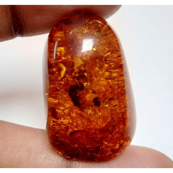 21.33 Carats Natural Orangish Red Amber 31.16 x 18.98 x 11.38 mm
