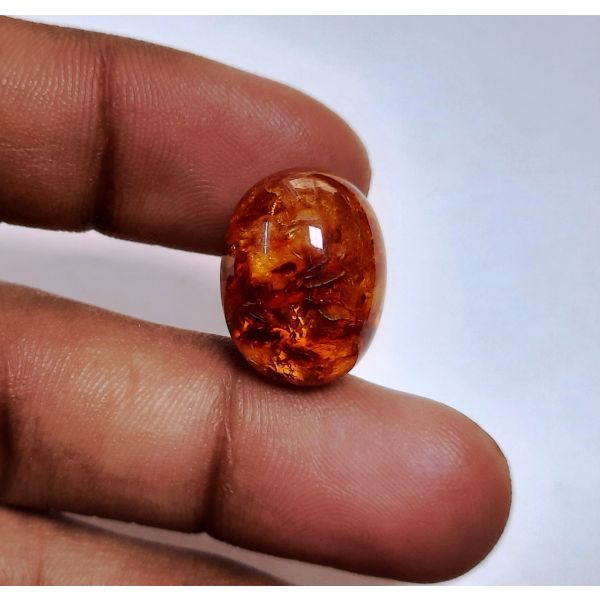 6.17 Carats Natural Orangish Red Amber 17.95 x 13.87 x 8.61 mm