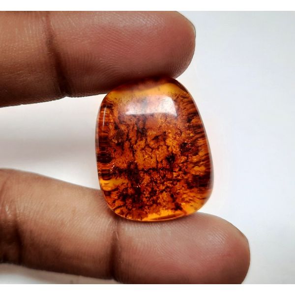 16.48 Carats Natural Orangish Red Amber 25.37 x 20.45 x 8.55 mm