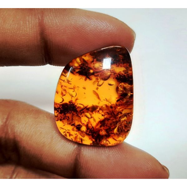 17.99 Carats Natural Orangish Red Amber 27.2 x 20.09 x 10.76 mm