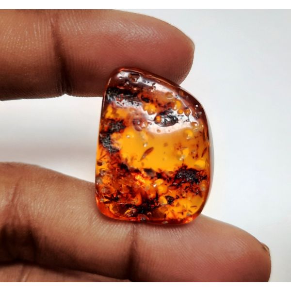 17.99 Carats Natural Orangish Red Amber 27.2 x 20.09 x 10.76 mm