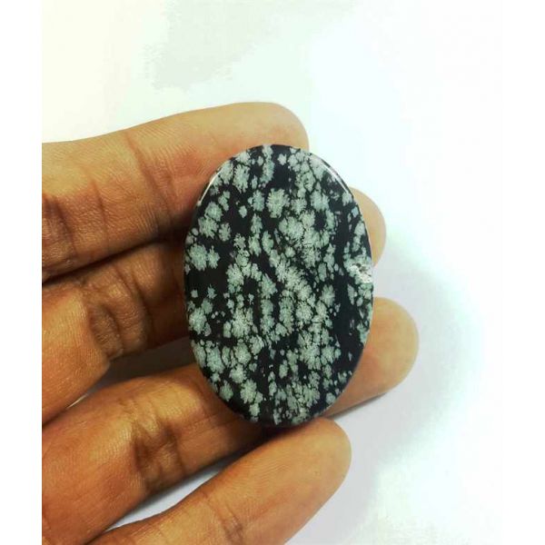 48.85 Carats Snow Obsidian 40.66 x 27.59 x 6.17 mm