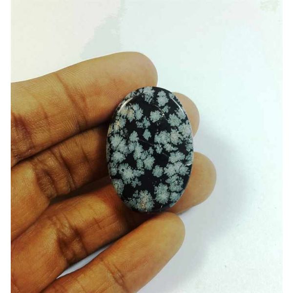 35.51 Carats Snow Obsidian 32.90 x 22.54 x 6.70 mm
