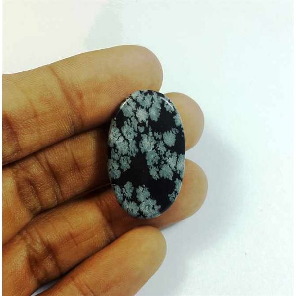 20.81 Carats Snow Obsidian 29.33 x 18.06 x 5.51 mm