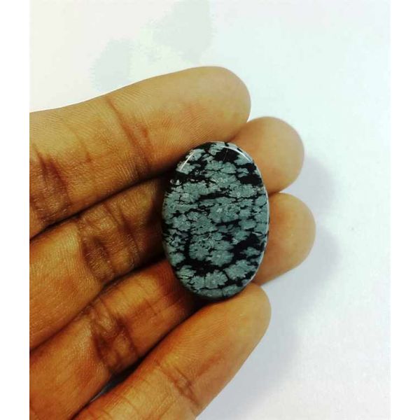 20.59 Carats Snow Obsidian 28.39 x 19.76 x 5.53 mm