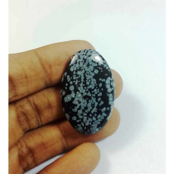 29.48 Carats Snow Obsidian 35.68 x 22.83 x 5.15 mm