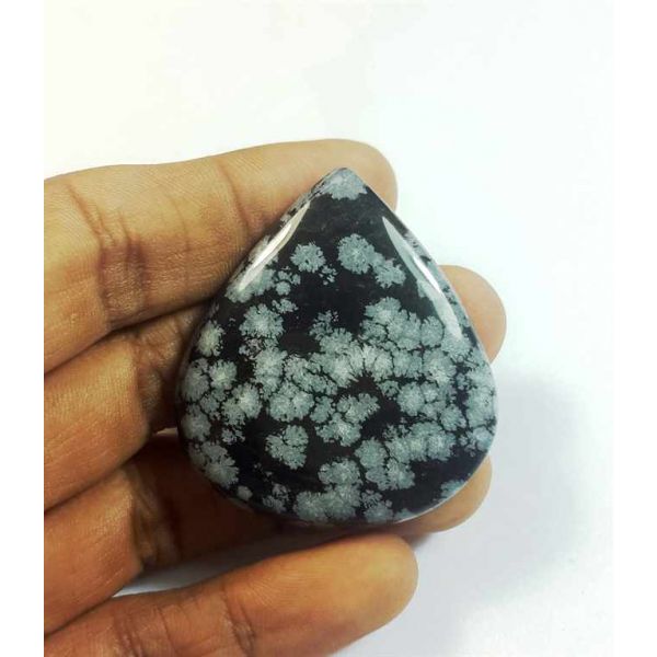 81.15 Carats Snow Obsidian 43.44 x 38.81 x 7.21 mm