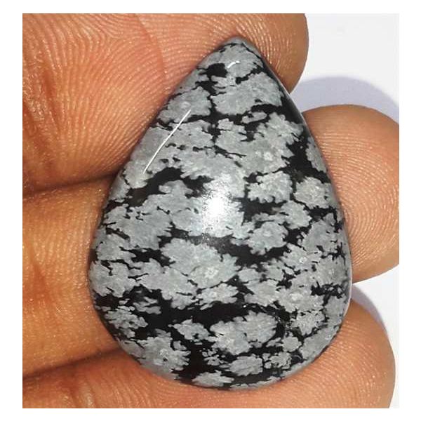 21.48 Carats Snow Obsidian 27.99 x 21.42 x 5.84 mm