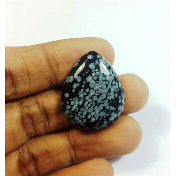 23.73 Carats Snow Obsidian 37.55 x 22.85 x 5.59 mm