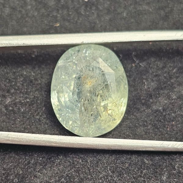 11.77 Carats Natural Lime Green Sapphire 13.99 x 11.74 x 7.70 mm