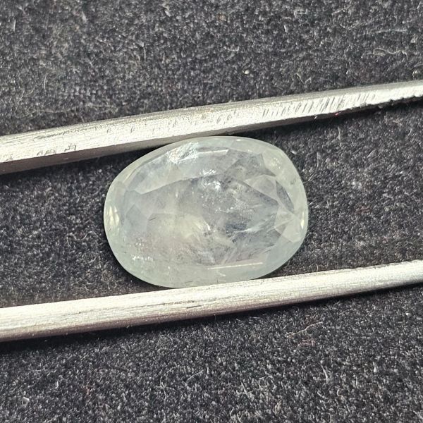 5.06 Carats Natural Light Green Sapphire 11.44 x 8.55 x 5.36 mm