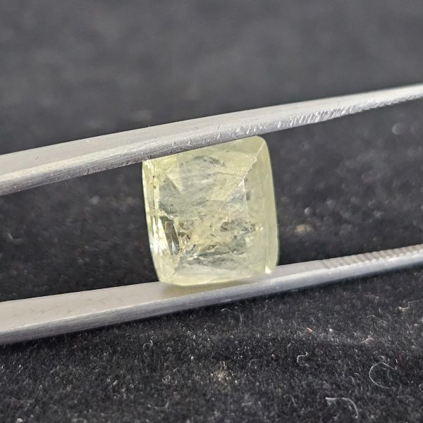 10.18 Carats Granite Green Natural Sapphire 12.35 X 10.30 X 7.35 mm