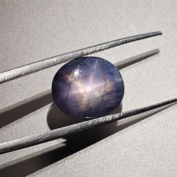 10.35 Carats Natural Shadow Blue Star Sapphire 13.22 x 11.12 x 6.45 mm