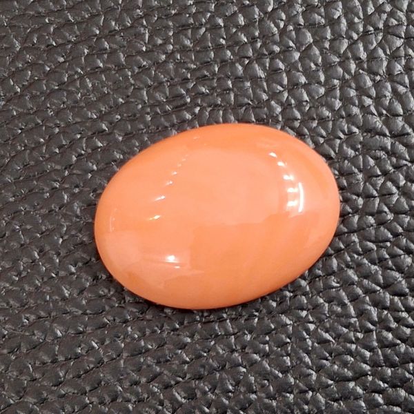 24.60 Carat Natural Japanese Orangish Red Coral 25.54 x18.94 x6.91 mm