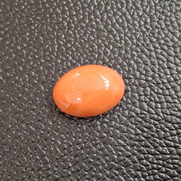 15.76 Carat Natural Japanese Orangish Red Coral 20.32 x 14.70 x 7.66 mm