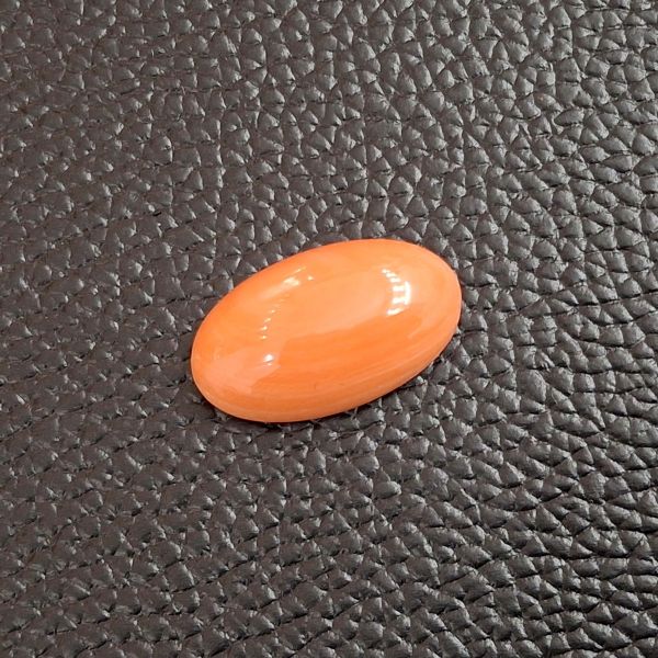 11.98 Carat Natural Japanese Orangish Red Coral 22.30 x 13.22x 6.07 mm