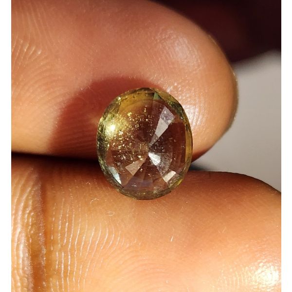 3.13 Carats Natural Olive Green Sapphire 9.77x8.42x4.29mm