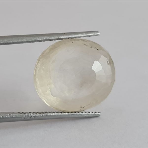 12.83 Carats Natural White Sapphire 14.18x12.47x6.85 mm