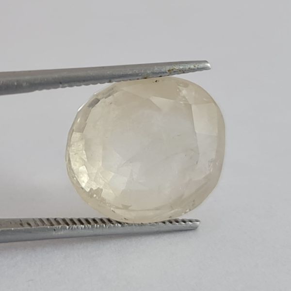 12.83 Carats Natural White Sapphire 14.18x12.47x6.85 mm