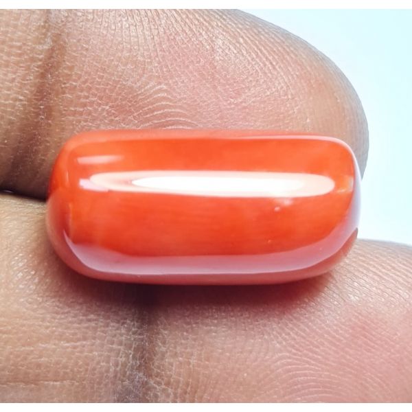 14.75 Carats Natural Italian Orangish Red 18.98x9.37x9.06 mm