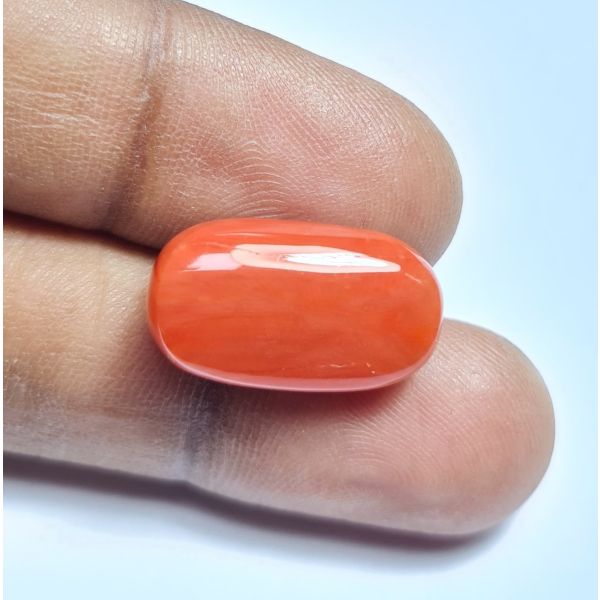 13.85 Carats Natural Italian Orangish Red 18.77x10.70x8.13 mm