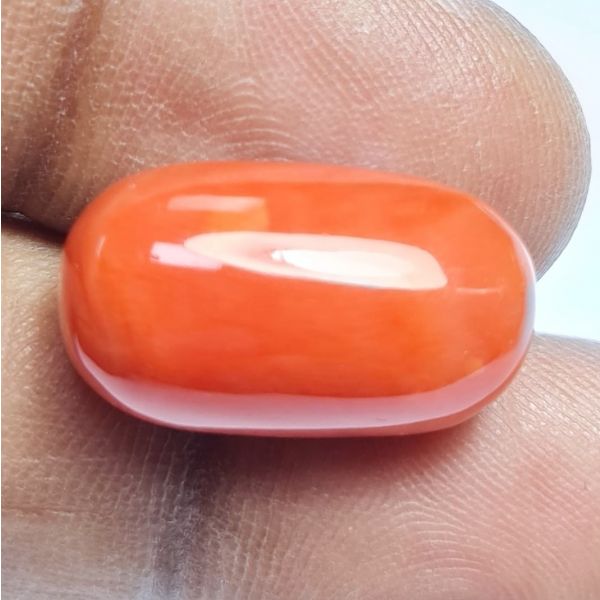 13.85 Carats Natural Italian Orangish Red 18.77x10.70x8.13 mm