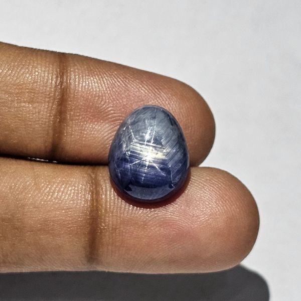 12.42 Carats Natural Yankees Blue Sapphire 14.18 x 11.73 x 6.73 mm