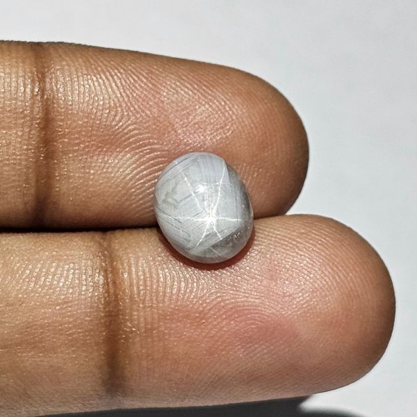 4.12 Carats Natural Storm Gray Star Sapphire 9.49 x 8.00 x 4.86 mm