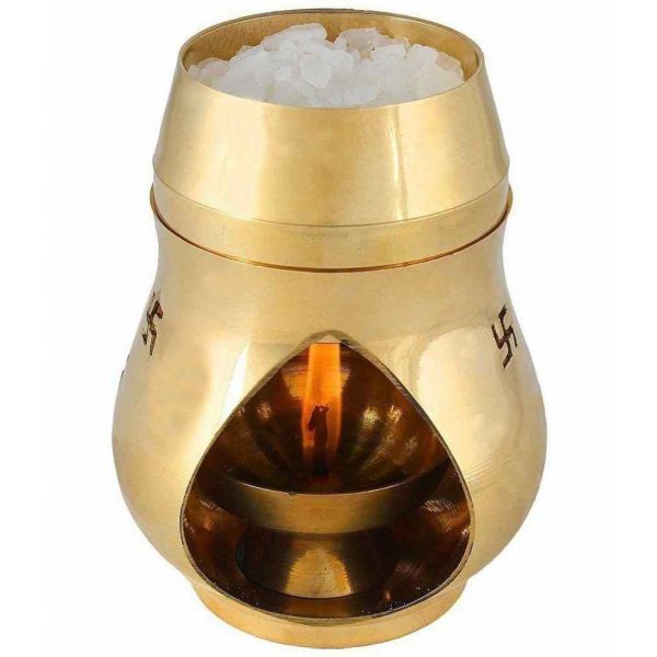 Camphor Lamp Brass 14 x 9 CM