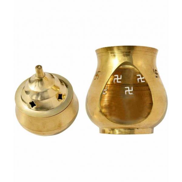 Camphor Lamp Brass 14 x 9 CM