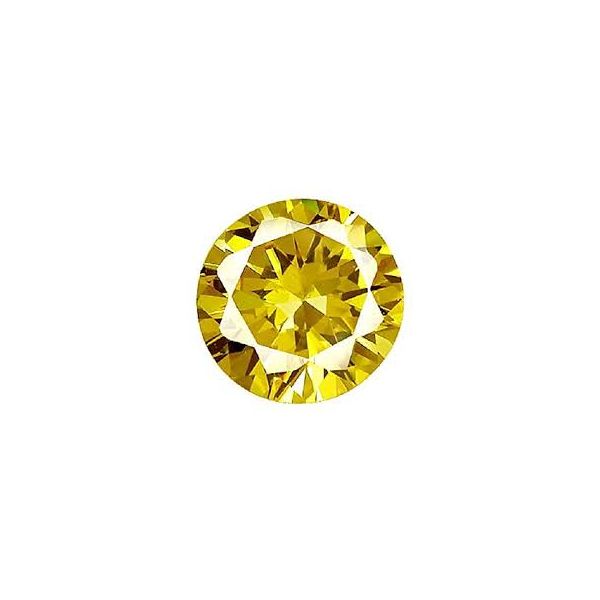 6 Carats Yellow Cubic Zircon Round shape 9 mm