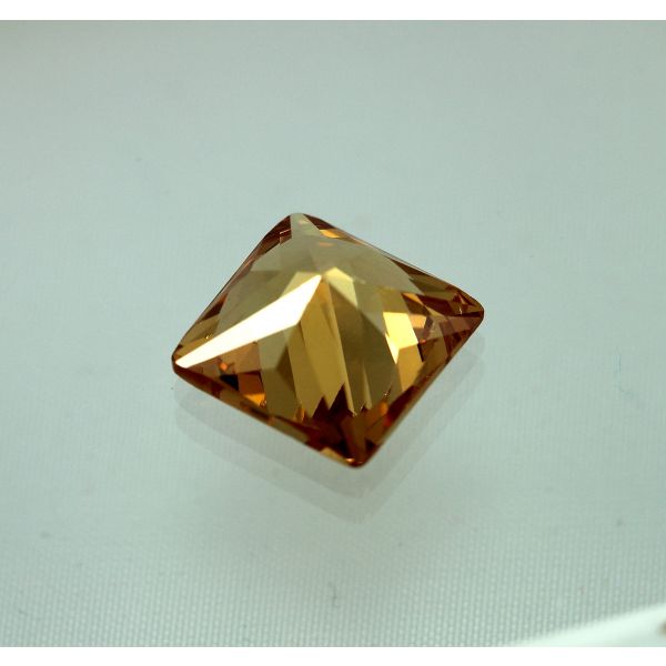 8 Carats Golden brown Cubic Zircon Square shape 10x10MM