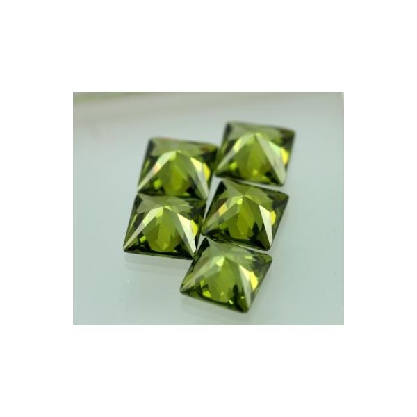 Green Cubic Zircon Square Shape Wholesale Lot 9x9 mm