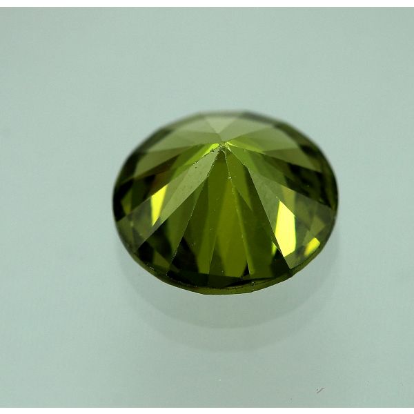 7 Carats Natural Olive Green Cubic Zircon Round shape 10 MM