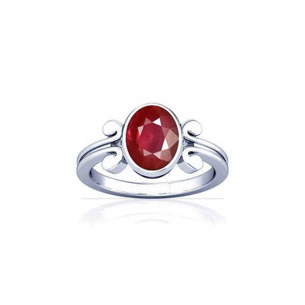 African Ruby Sterling Silver Ring - K10