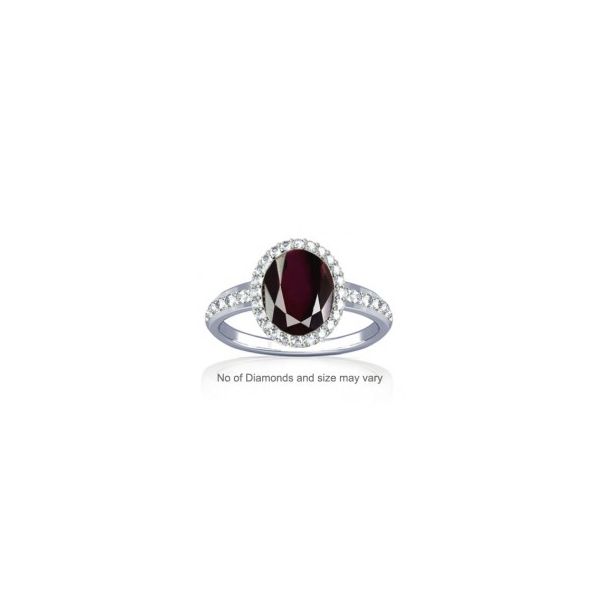 Natural Garnet With Dazzling Diamond Sterling Silver Ring - K19