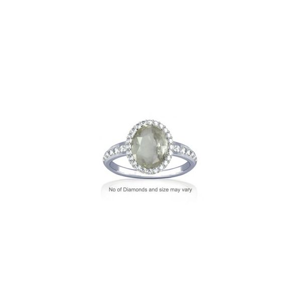 White Quartz With Diamond Sterling Silver Ring - K19