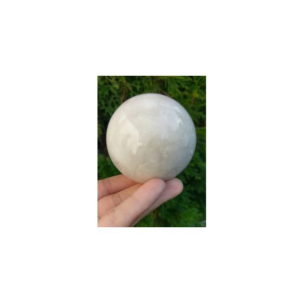White Agate Stone Ball 436 gm