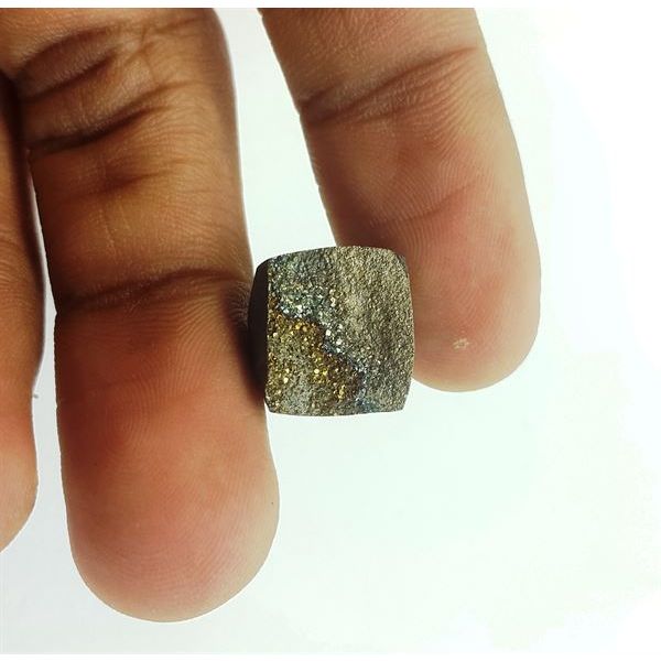 8.32 Carats Natural Spectro Pyrite Druzy 12.78 X 11.88 X 4.27 mm