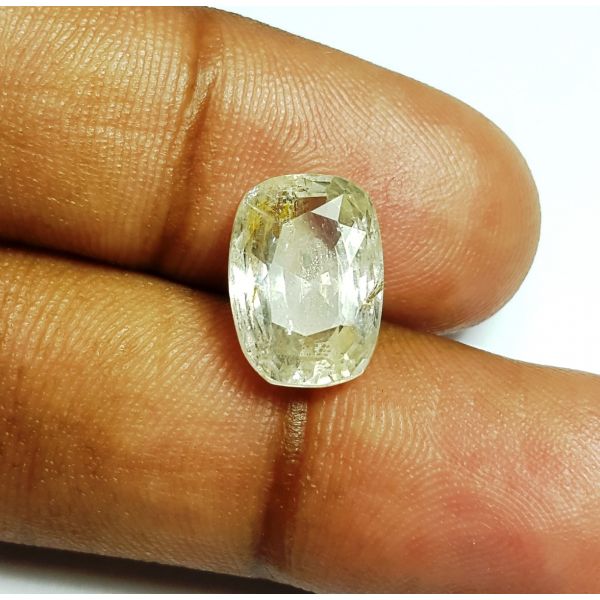 7.20 Carats Natural Tinted White Sapphire 12.36x8.82x6.44mm