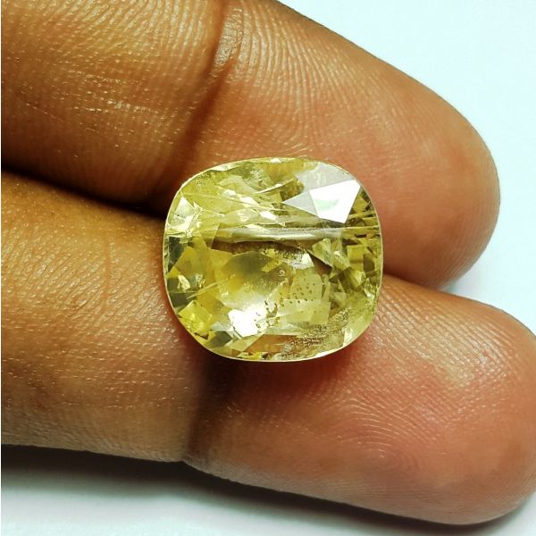 13.04 Carats Natural Yellow Sapphire 13.67x12.77x8.63mm