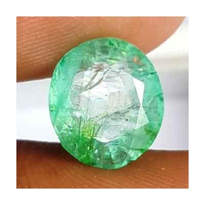 3.23 Carats NaturalColumbian Emerald 10.52 x 9.30 x 4.75 mm