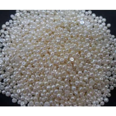 Button Shaped Fresh Water Pearl Half drilled 200_26