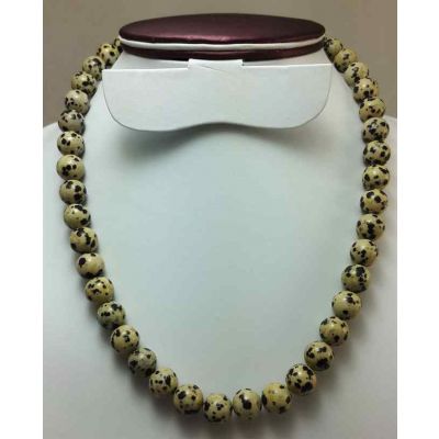 73 Gram Dalmatian Jasper Rosary Bead Size 10 MM (Length 19 Inch)