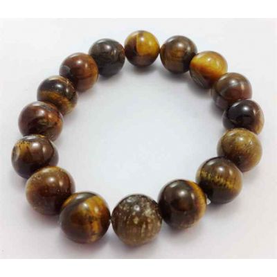 42 Gram Tiger Eye Stone Bracelet Bead Size 12 MM (Bracelet Length 8 Inch)