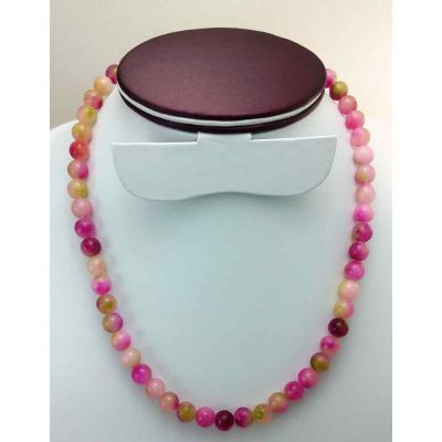 47 Gram Pink Jade Rosary Bead Size 8 MM (Length 19 Inch)