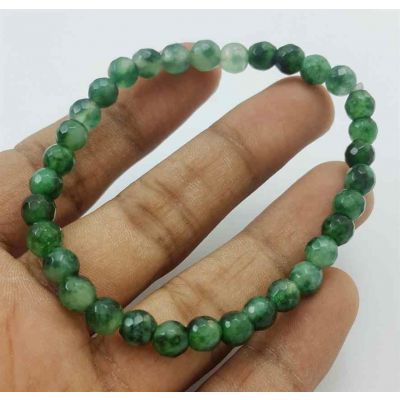 Green Round Jade Bracelet 9 Gram (Length 8 Inch)