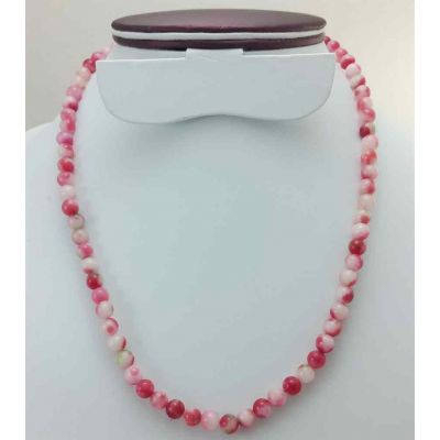 Pink Round Jade Rosary 26 Gram (Length 19 Inch)